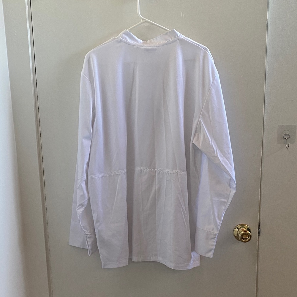 NWOT Men's White Double-Breasted Chef Button Down Dress Shirt - Picture 6 of 6